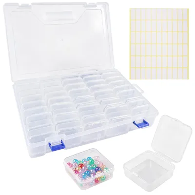 Aufbewahrungsboxen-Set, 45 Stück, 5,5x5,5x2 cm, transparent