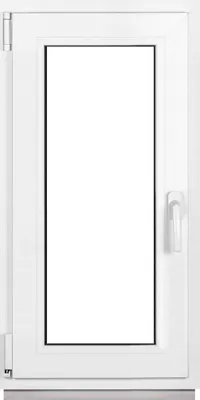 Produktbild von Framex Kellerfenster Fenster Kunststofffenster Weiß Breite x Höhe 45 x 100 cm (450 x 1000 mm) 2fach (32 mm) Dreh Kipp DIN Links - Premium