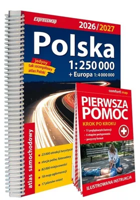 Immagine prodotto di Atlante stradale della Polonia 1:250 000 + Pronto soccorso 2026/2027