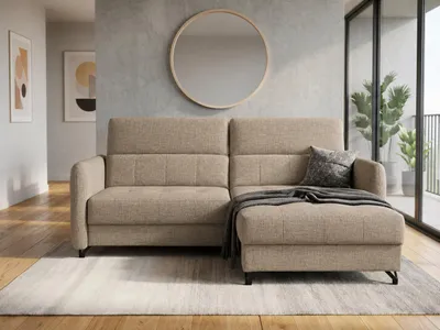 Produktbild von NORDELO Ecksofa mit Schlaffunktion und Bettkasten ALTAVISTA Taupe 230x173x81 cm Schlafsofa L-Form Ecksofa mit Stauraum
