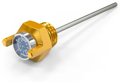 Produktbild von Ölmessstab mit Thermometer - Street Glide FLHX 2017–2024, Road King FLHR, Road Glide Limited FLTRK, Electra Glide - Aluminium - Gold