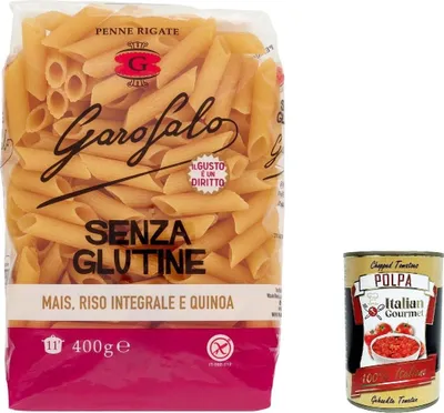 Produktbild von 5x Penne rigate 400 g Senza Glutine Glutin free, glutenfrei Pasta Noodles + Italian Gourmet Polpa 400 g