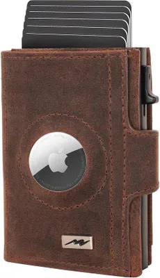 Produktbild von Famanu Geldbörse mit Münzfach und AirTag Halter - Vintage Braun