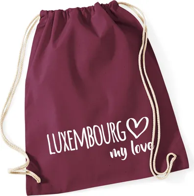 Produktbild von Huuraa Turnbeutel Luxembourg my love 12 Liter Burgundy Baumwolle Rucksack Geschenkidee