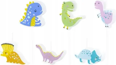 Produktbild von Dinosaurierkerzen, 6-7 cm, 6 Stk.