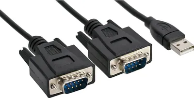 Image de InLine® câble adaptateur USB 2.0 vers 2x sériel prise A vers 2x 9pol Sub D prise