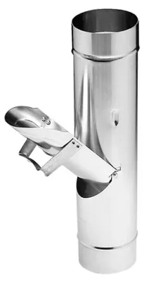Produktbild von ZAMBELLI Regenrohrklappe verzinkt, ohne Sieb Ø 100mm Silber Regenwasserklappe, Dachrinnenablauf für Regentonne