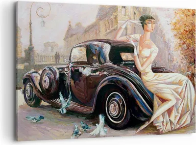 Produktbild von Bild auf Leinwand - Leinwandbild - frau retro stil - 120x80cm - Wand Bild - Wanddeko - Wandbilder - Leinwanddruck - Bilder - Kunstdruck - Wanddekoration - Leinwand bilder - Wandkunst - AA120x80-3467