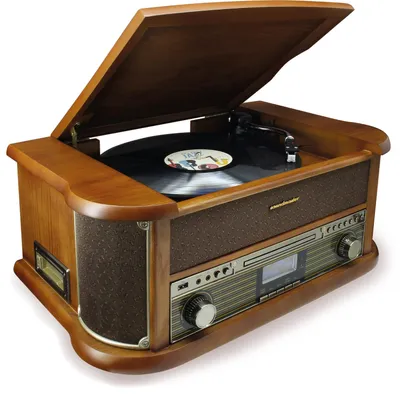 Immagine prodotto di NR566BR Lettore di dischi retrò DAB+ Lettore CD USB Cassette Bluetooth