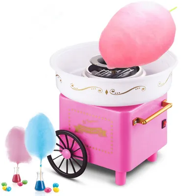 Produktbild von Zuckerwattemaschine Zuhause Zuckerwattegerät Kinder Party nostalgischem Retro-Design Rosa