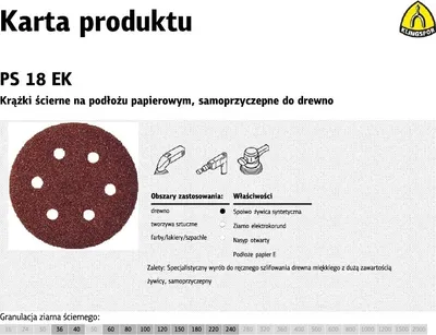 Zdjęcie produktu dla Klingspor krążek ścierny samoprzyczepny 150mm ps18ek gr.120 gls3 /50szt.