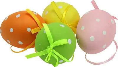 Produktbild von Ostereier Kunststoff Punkte bunt 9,5cm 8er Set Deko, 8 Stück