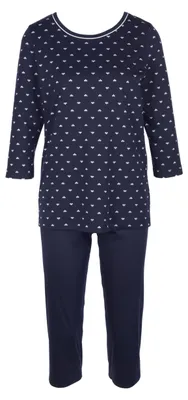 Productafbeelding van CALIDA Night Lovers pyjama voor dames, 3/4 mouw, donkerblauw (Lapis Blue), maat 44-46