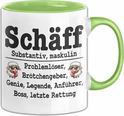 Produktbild von Chef Tasse Geschenk Schäff Geschenkidee Für De Besten Chef Kaffee-Becher (Grün)