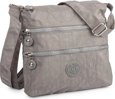 Zdjęcie produktu dla Bag Street Lekka torebka turystyczna na ramię materiałowa szara