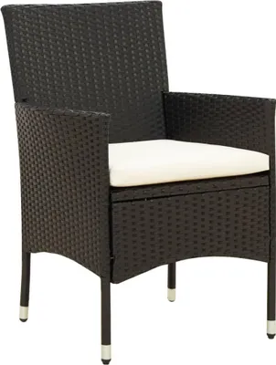Produktbild von vidaXL Gartenstühle mit Kissen 2 Stk. Poly Rattan Schwarz