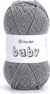 Obrázek produktu pro YarnArt Baby vlna šedá 0029, měkká a hypoalergenní, ideální pro dětské oblečení, 100 %.Polyakryl, 50 g