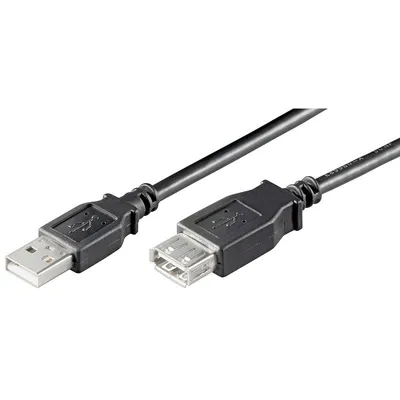 Produktbild von USB-A-Verlängerung, 3 m, schwarz 2,5 W, 0,5 A, 480 Mbit/s, USB 2.0