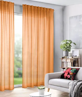 Produktbild von Fertigschal verdeckte Schlaufen "Arianna/Isa" - Größe (HxB): 290x135cm Farbe: Orange