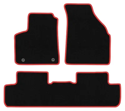 Obrázek produktu pro Velurové autokoberce pro: Chevrolet Tacuma 2000-2011 (minivan) – sada 4 ks, černo-červené, na míru – Wielganizator CARLUX