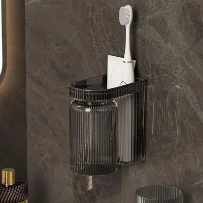 Produktbild von Badkamer Organizer - Tandenborstelhalter - Platzsparendes Design - 11,99 x 11 x 6,99 cm - Schwarz