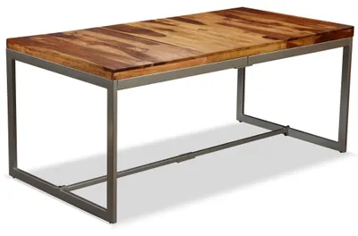 Produktbild von Esstisch Massivholz Akazie und Stahl 180 cm