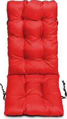 Produktbild von Stuhlkissen Sitzkissen und Rückenkissen für Stühle - 48x123 cm - Outdoor und Indoor - rot