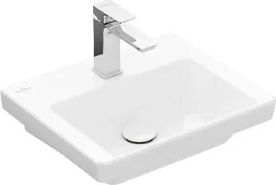 Produktbild von Villeroy & Boch Subway 3.0 Handwaschbecken, 1 Hahnloch, ohne Überlauf, ungeschliffen, 450x370mm, 4370FL01