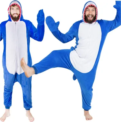 Obrázek produktu pro Pyžamo kombinéza kigurumi dámská pánská převlek kostým žralok dárek S