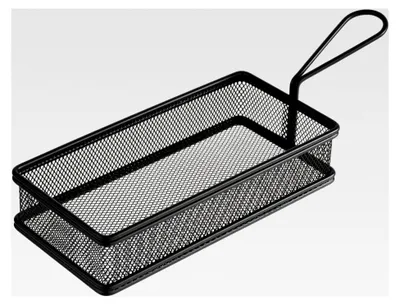 Produktbild von Servier-Frittierkorb aus Edelstahl, 21,5 x 10,5 x 4,5 cm, schwarz