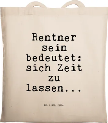 Produktbild von Mr. & Mrs. Panda umhängebeutel Rentner sein bedeutet: sich... - Transparent - Geschenk, Tote Bag, Spruch Sprüche Weisheiten Zitate Lustig Weisheit Worte, Pensionierung