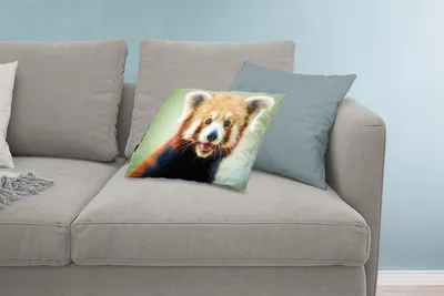Produktbild von MuchoWow® Zierkissen Sofakissen Wohnzimmer Dekokissen 60x40 cm Roter Panda - Orange - Schwarz - Kopfkissen - Polster mit Foto