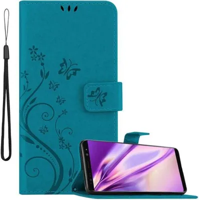 Immagine prodotto di Cadorabo cover per Samsung Galaxy NOTE 8 cover protettiva in blu cover protettiva cover per telefono cellulare custodia fiori custodia fiori