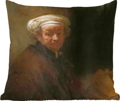 Produktbild von MuchoWow® Zierkissen Sofakissen Wohnzimmer Dekokissen 50x50 cm Selbstbildnis als Apostel Paulus - Gemälde von Rembrandt van Rijn - Komfort - Sofakissen