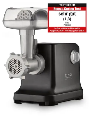 Produktbild von CASO FW 2000 Black, Fleischwolf mit leistungsstarken 2000 Watt, Haus & Garten Te
