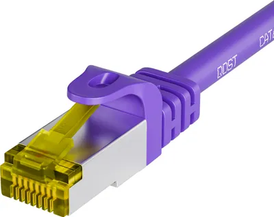 Obrázek produktu pro Qost - CAT7 10G internetový kabel - SFTP PIMF - 10 Gbps / 500 MHz - 100% měď - RJ45 konektory - Patch kabel / Síťový kabel - 20 metrů - Fialový
