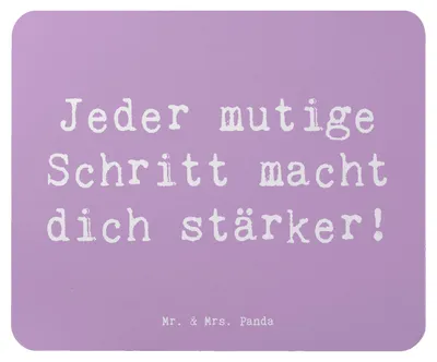Produktbild von Mr. & Mrs. Panda Mauspad Spruch Angst überwinden - Lavendeltraum - Geschenk, laptop mousepad, Mut, Freude, persönliche Entwicklung, computer, ermutigen, Mutmacher, Trost