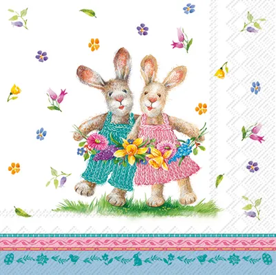 Produktbild von IHR Servietten Frühlingstanz 20 Stück 33x33 cm Frühlingsdeko Tischdekoration