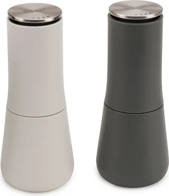 Obrázek produktu pro Sada 2 mlýnků na sůl a pepř Joseph Joseph 95036, Mechanické použití, Keramický mechanismus, Nastavení stupňů, Bez BPA, Bílá/šedá