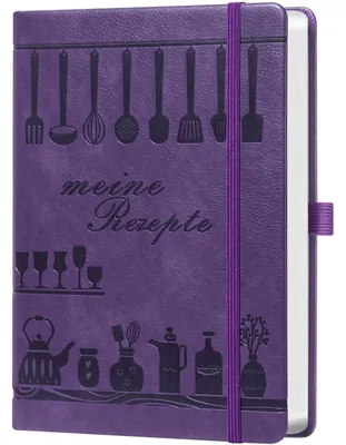 Produktbild von Rezeptbuch zum Selberschreiben A5 Violett 14,5 x 21 cm 128 Seiten 120g Papier