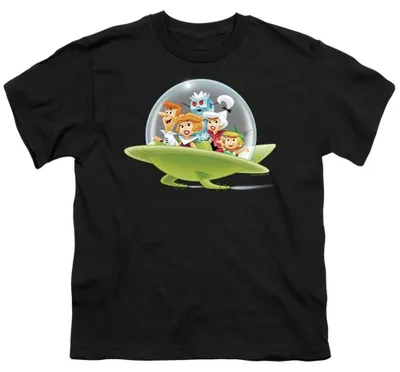 Obrázok produktu pre Tričko s motívom seriálu Jetsons – "Rodinná dovolenka" – pre deti, model TV37472 (veľkosť 140-146), čierna farba