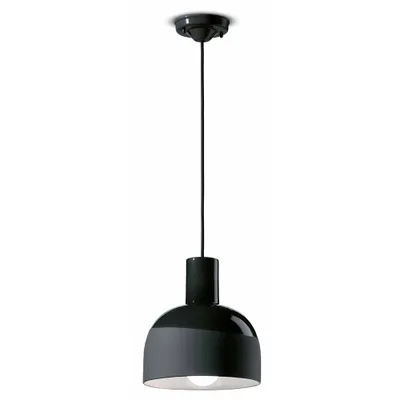 Produktbild von Deco Vintage Kronleuchter Caxixi Keramik Schwarz Holzkohle 1 Licht E27