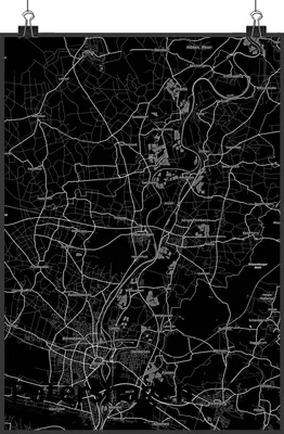 Produktbild von Mr. & Mrs. Panda Bild Petershagen DIN A4 - Geschenk, Posterdruck, Wandbild, Deko, Stadt, wanddeko, drucke, Dorf Karte Landkarte Map Stadtplan