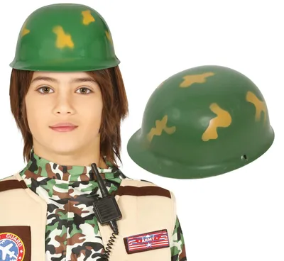 Produktbild von Militär Helm Karneval Abenteuer Spaß Tarnung Kinder Rollenspiel, Farbe: Grün