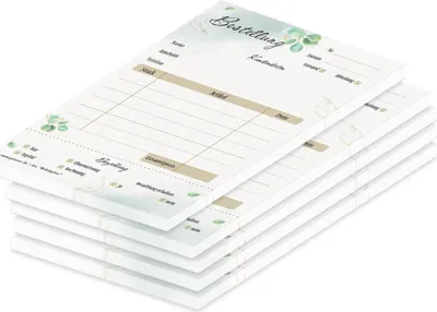 Produktbild von PRICARO Bestellannahmeblock "Eukalyptus", A6, 5 Stück