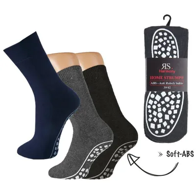 Produktbild von Stoppersocken ABS Socken mit Innenfrottee Damen Herren Gr. 43-46 3 Paar