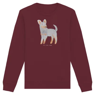 Produktbild von Mr. & Mrs. Panda Baumwoll Pullover Prager Rattler Moment Größe M - Burgundy - Geschenk, Sweatshirt, Bio, Pulli, Pincher, Sweater