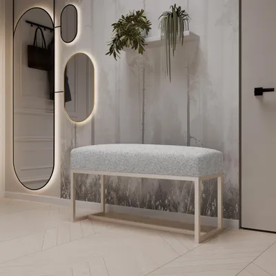 Produktbild von Sitzbank 80 cm Cashmere/Loop – Gepolsterte Flurbank mit Metallgestell | Moderne Schlafzimmerbank DESIGN MÖBEL