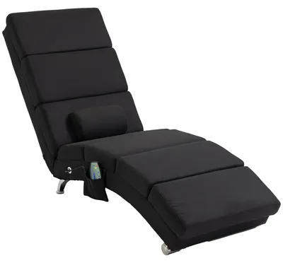 Productafbeelding van Massagestoel, relaxfauteuil, loungestoel met 8 vibratiepunten, 5 standen, 56 x 168 x 84 cm, zwart