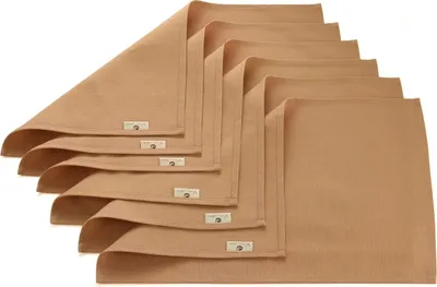 Produktbild von Vivi Idee 6er Tischsets Platzset 100% Baumwolle Platzdeckchen Stoff abwaschbar Handgenäht 52x33cm (Hellbraun)